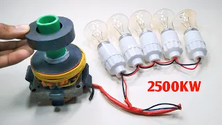 I Make 2500KW Free Energy 220V Generator Use Fan Capacitor Copper Wire And Magnet