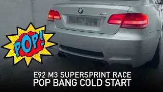 Supersprint Race Exhaust - LOUD Pop Bang Cold Start - BMW E92 M3