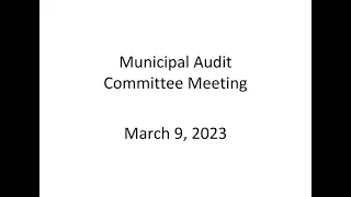 Municipal Audit Committee Meeting