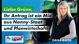Liebe Grüne, Ihr Antrag ist ein Mix aus Nanny-Staat und Planwirtschaft! Dana Guth, MdL (AfD)