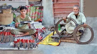 Process of Making Sharp Slaughter knife From an Old Saw Blade | Factory Manufacturing Process