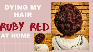 DYING MY HAIR RUBY RED AT HOME | A South African Youtuber |   Kelly B