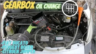 Fiat Ducato ,Peugeot Boxer ,Citroen Jumper gearbox oil change ,Getriebeölwechsel ,girkasse oljeskift