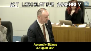 ACT Legislative Assembly Sitting - 3 August 2021