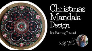 Christmas Mandala Design - Dot Painting Tutorial