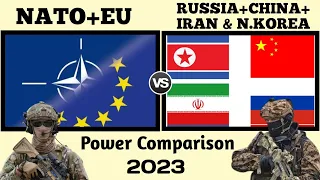 NATO EU vs Russia China Iran and North Korea military power comparison 2023 | world military power