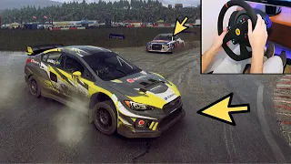 Dirt rally 2.0 - Subaru WRX STI RX in the rain (w/steering wheel) | Thrustmaster T300 gameplay