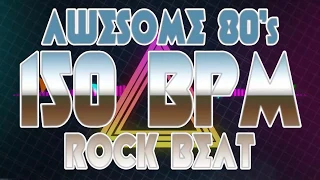 150 BPM - Awesome 80's Rock Beat - 4/4 Drum Track - Metronome - Drum Beat