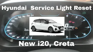 New hyundai i20, creta car 2021 modal service light resat without scanner (manual) #i20, #certa