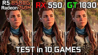 Ryzen 5 8500G vs RX 550 vs GT 1030 - Test in 10 Games