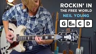 Play "Rockin' In The Free World" on acoustic or electric guitar!