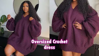 Easy oversized Crochet Dress Tutorial