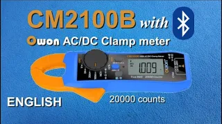 Owon CM2100B 100 Amperes AC/DC Clamp Meter with Bluetooth  and  a 20000 counts LCD display