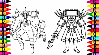 Color Titan Cameraman & Titan TVman / How to Color Characters / Coloring Pages