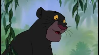 The Jungle Book (1967) Bagheera meets baby Mowgli / Wolf meets baby Mowgli scene