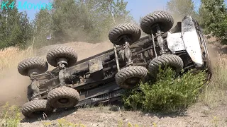 Mercedes Truck Rolls Down Hill Edge, Excavator to the Rescue!