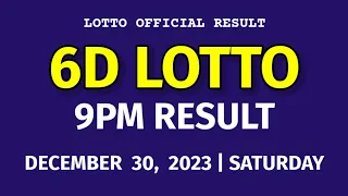 6D LOTTO RESULT 9PM DRAW TODAY December 30, 2023 Saturday PCSO 6D LOTTO Evening Draw