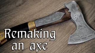 Remaking axe - decorating a cheap axe to Viking inspired axe