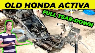 Old Honda Activa Tear-down Step by Step For Paint Job | Hindi