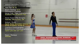 2021 Skate Canada Challenge. Junior Rhythm Dance. Emma Goodstadt and Michael Barsum