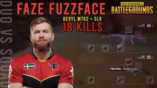 PUBG - Faze Fuzzface 18 Kills (Beryl M762 + SLR) Miramar Duos vs Squad WIN!