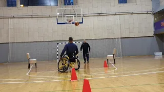 Wheelchair Basketball Training - Shooting, Dribbling