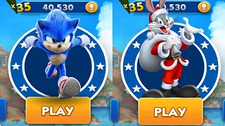 Sonic Dash vs Looney Tunes Dash - Movie Sonic vs All Bosses Zazz Eggman - All 61 Characters Unlocked