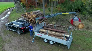 PKW - Forstanhänger mit Ladekran