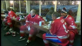 Russian president, Vladimir Putin plays an ice hockey match in the Red Square