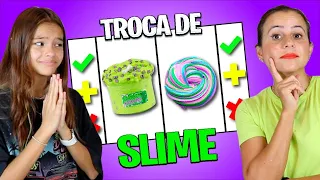 TROCA DE SLIME MISTERIOSA! QUEM PEGAR O PIOR SLIME PERDE!!!💚