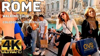 ROME ITALY VIRTUAL WALKING TOUR - COLOSSEUM TO TREVI FOUNTAIN 4K UHD