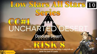 Arknights CC#1 Desolate Desert Day 10 Risk 8 + Challenge Guide Low Stars All Stars with Meteorite