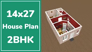 14x27 Tiny House Design 2BHK || 2BHK Small House Plan || 50 Gaj House Design || 14x27 Home Plan