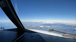 Takeoff from Naples Italy in a Boeing 737 cockpit. STUNNING VIEW OVER NAPLES TWICE!