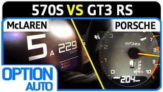 ★ 0-200 km/h • Porsche 991 GT3 RS vs McLaren 570S (Option Auto)