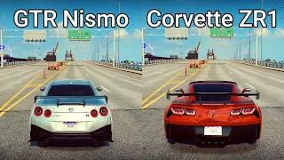 NFS Heat: Nissan GTR Nismo vs Chevrolet Corvette ZR1 - Drag Race