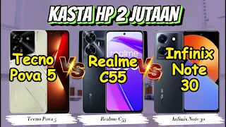 Tecno Pova 5 Vs Realme C55 Vs Infinix Note 30 | Hp 2 Jutaan Terbaik 2023 | best smartphone 2023
