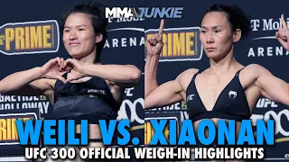 Zhang Weili, Yan Xiaonan Make Weight for All-China Title Fight | UFC 300