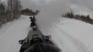 2024 Old Forge Snowmobiling Jan 19! Round trip from Inlet to Brantingham - Trails were Good to Fair