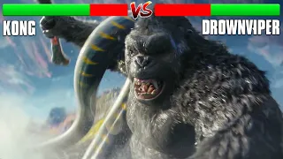 Kong Vs Drownviper Battle Scene 4K with Health Bar
