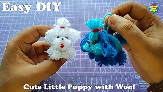🐶🧶The Cutest Little Puppy Dog Easy Making DIY | Small Dog with Wool (Yarn) | Gift or Home decoration