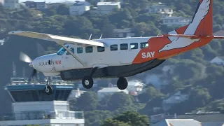 Wellington Airport | Sounds Air | Cessna 208B Grand Caravan (ZK-SAY) landing RWY34