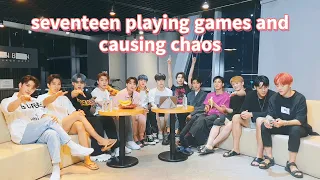 seventeen playing games and causing chaos