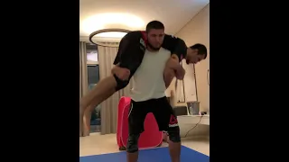 Khabib Nurmagomedov Working out with Usman on Fight Island