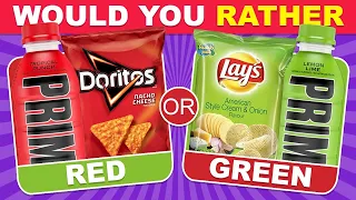 Would You Rather RED vs GREEN Food Edition! 🍓🍏 Challenge Quiz