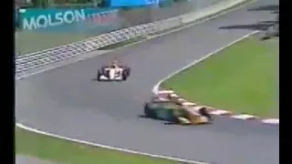 Michael Schumacher overtakes a very angry Ayrton Senna .. :-)