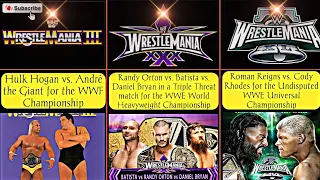 WWE WRESTLEMANIA Main Events Of Every Year (1985-2024) 😱😱😱