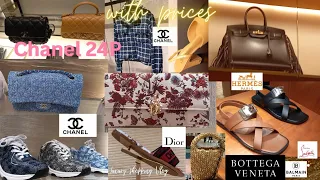 Luxury shopping Vlog: New Chanel 24Pbags, shoes/Hermès/Dior/Bottega V.,... in London