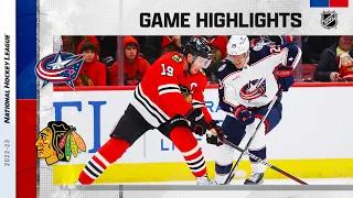 Blue Jackets @ Blackhawks 12/23 | NHL Highlights 2022