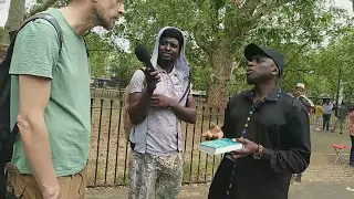 Lamin Lying About The Bible Again To Another Christian Victim At Speakers Corner